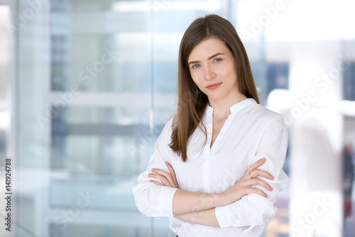 Portrait of modern business woman in the office Free Download Portrait of modern business woman in the office - GFXLoad