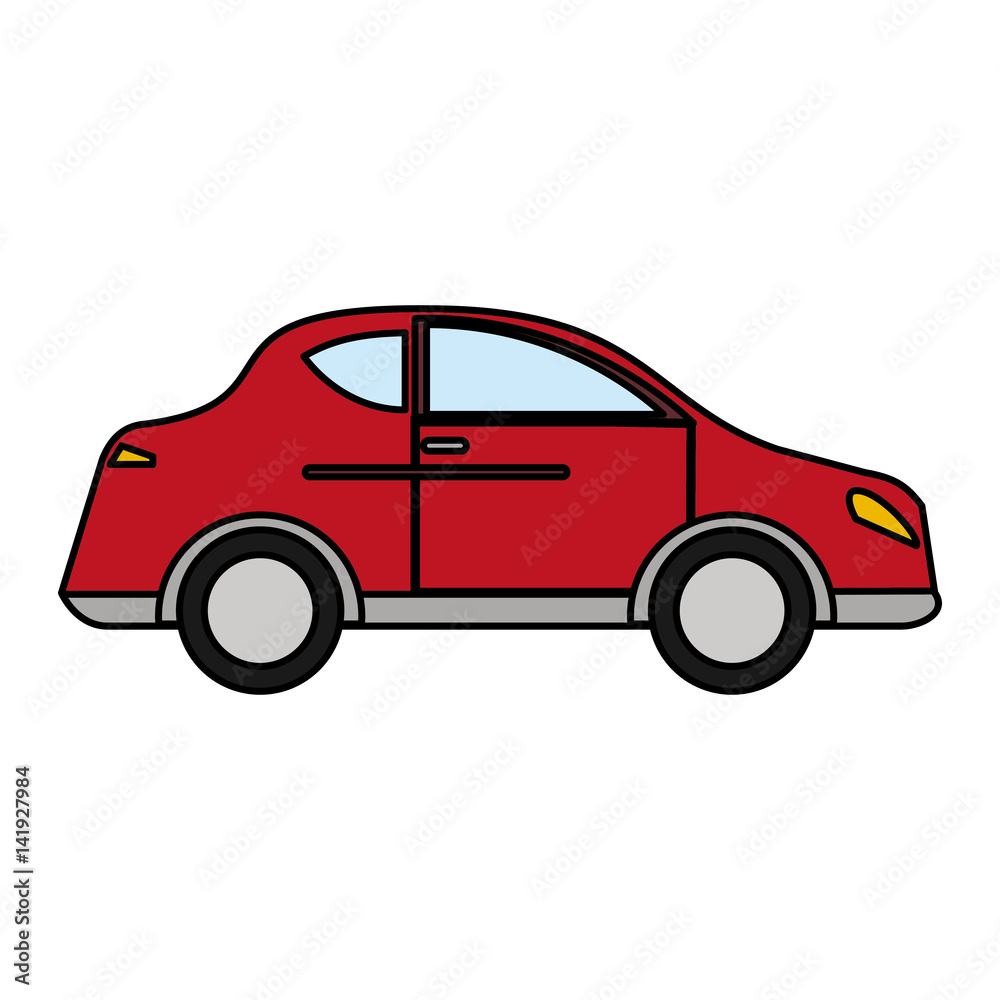 red car sedan vehicle transport vector illustration eps 10