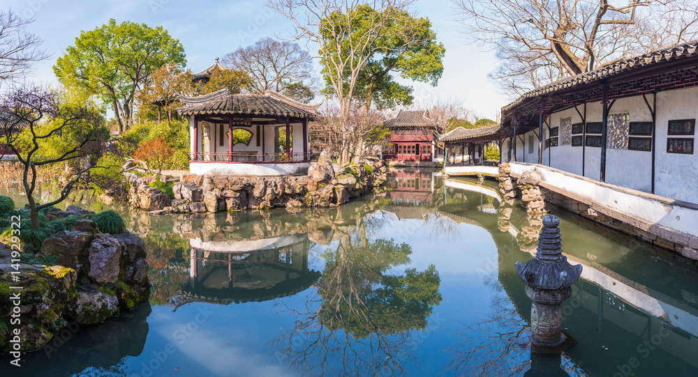Pavilion in Humble Administrator's Garden in Suzhou, China Pavilion in Humble Administrator's Garden in Suzhou, China