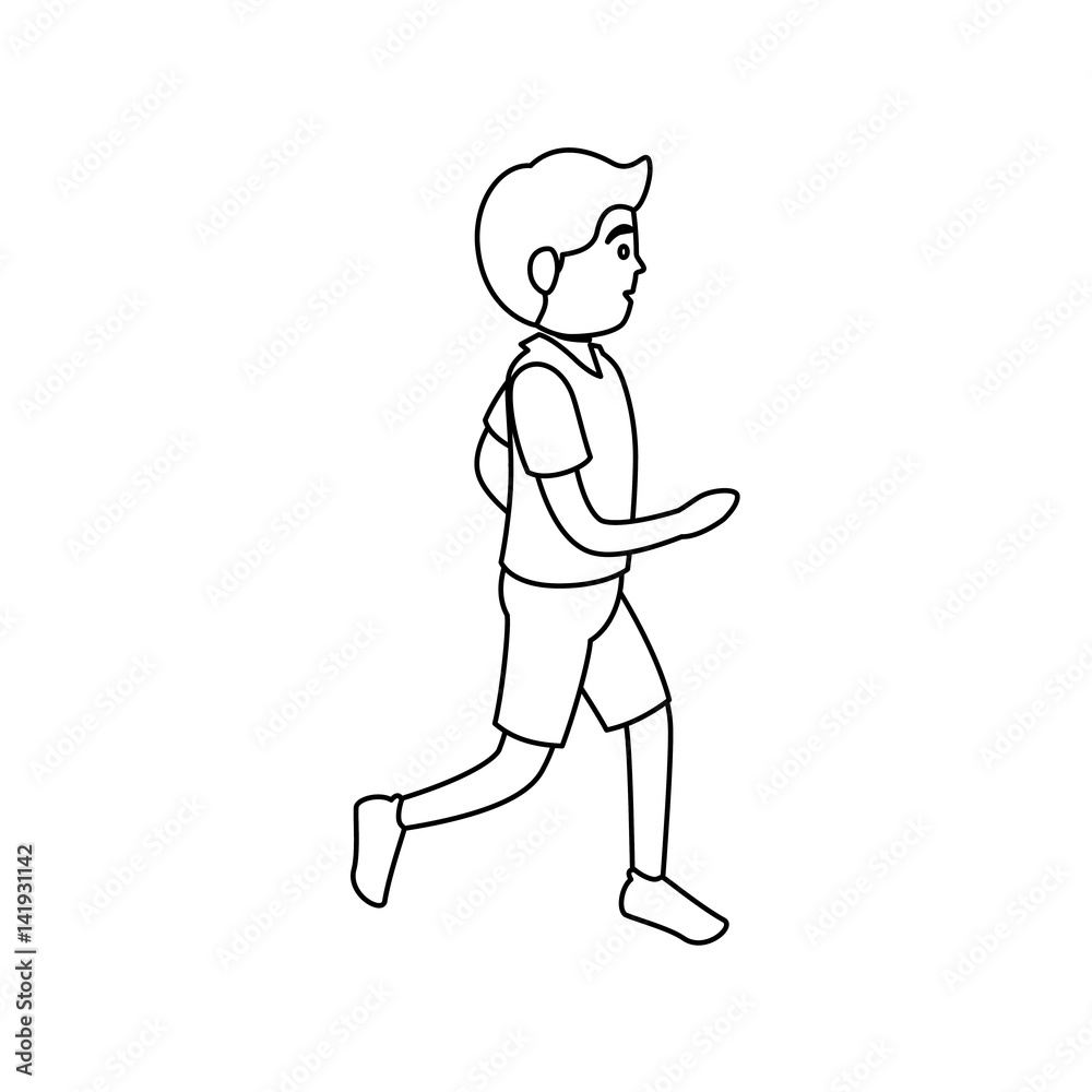 man athlete running avatar character vector illustration design