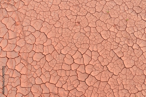 cracked clay ground into the dry season without water