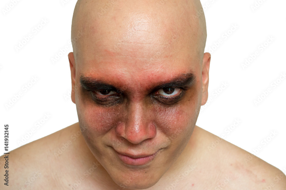 Creepy Man with makeup on his eyes Creepy Man with makeup on his eyes