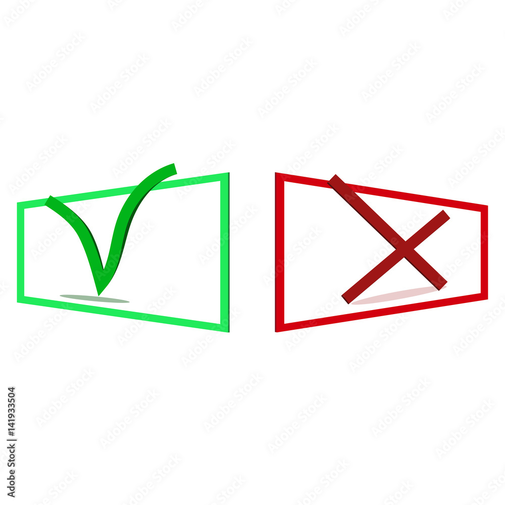 a sign of confirmation and denial. vector icons for website, design icons Yes or no a sign of confirmation and denial. vector icons for website, design icons Yes or no