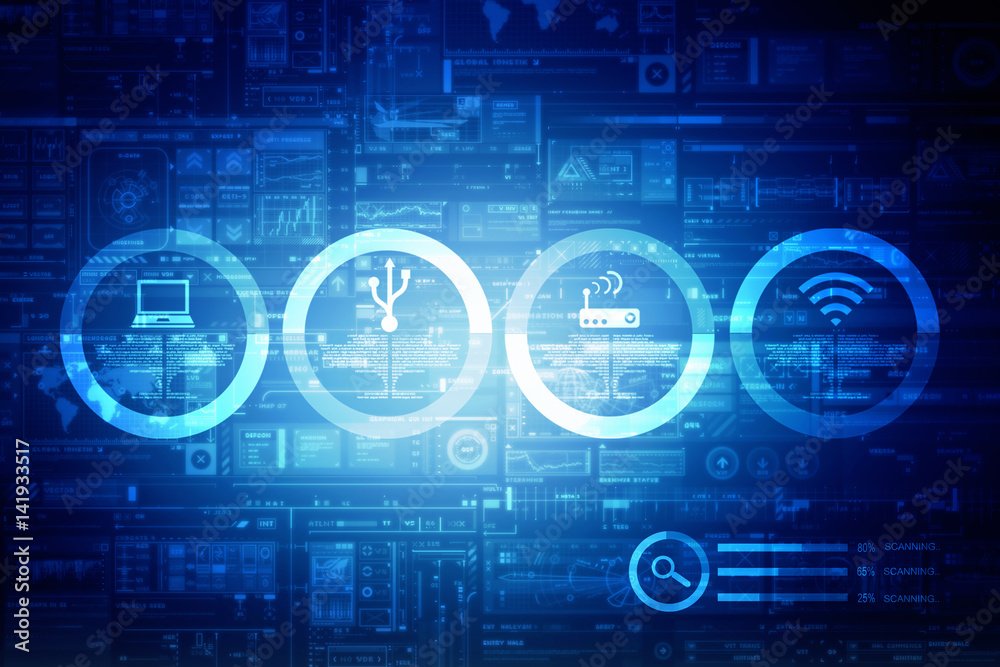 2d illustration technology background