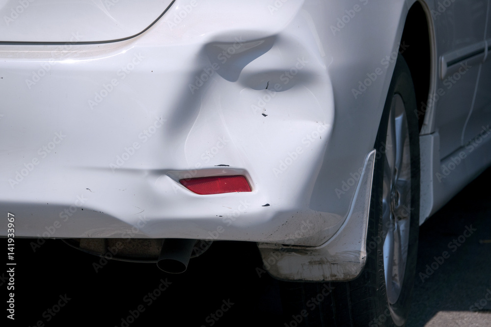 Fototapeta premium road accident car crash on an city road