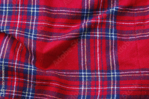 Traditional checkered christmas fabric.