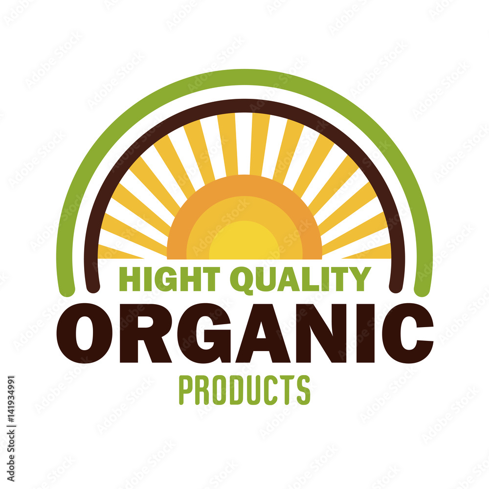 Fototapeta premium organic product guaranteed seal vector illustration design