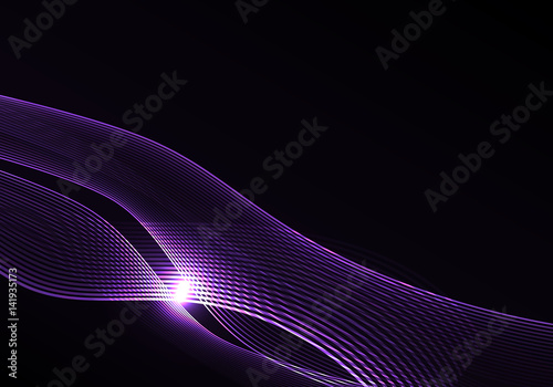 wave　黒背景　紫