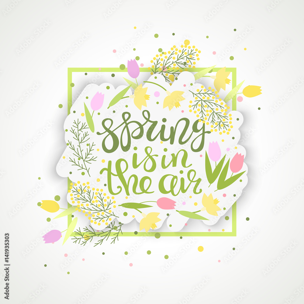 Spring is in the air greeting card vector
