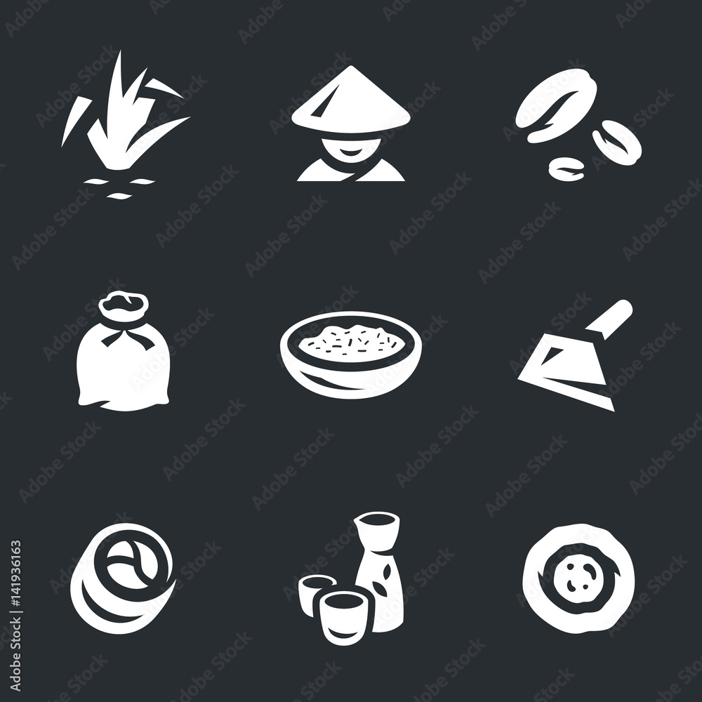 Planging Rice Icon Vector Set of Rice Icons. Stock Vector | Adobe Stock