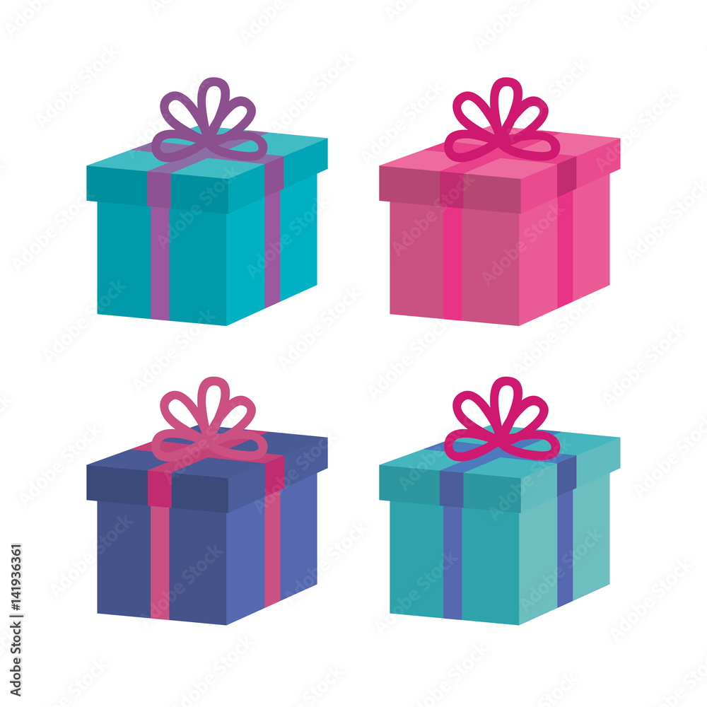 giftbox presents set icons vector illustration design giftbox presents set icons vector illustration design