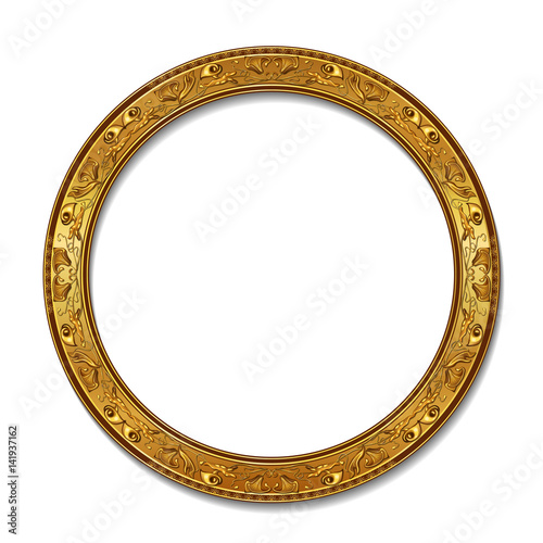 round frame gold color with shadow