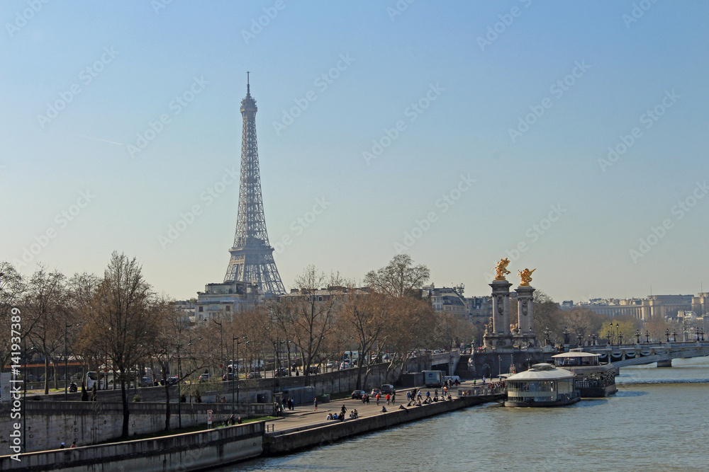 Fototapeta premium La Seine et la Tour Eiffel