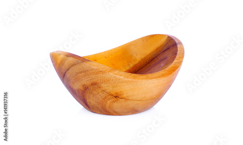 wood bowls on white background