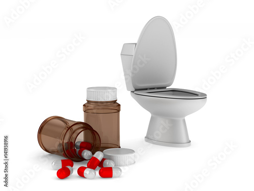 toilet bowl on white backgr...