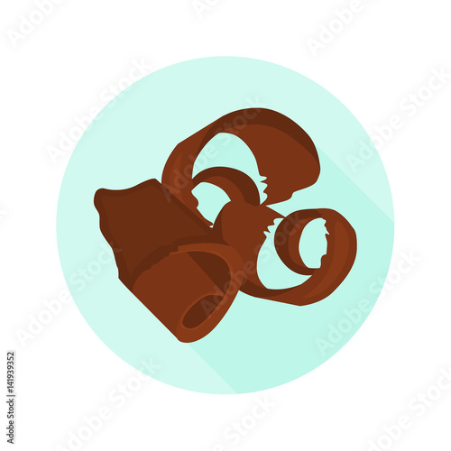 Chocolate chips color flat icon for web and mobile design