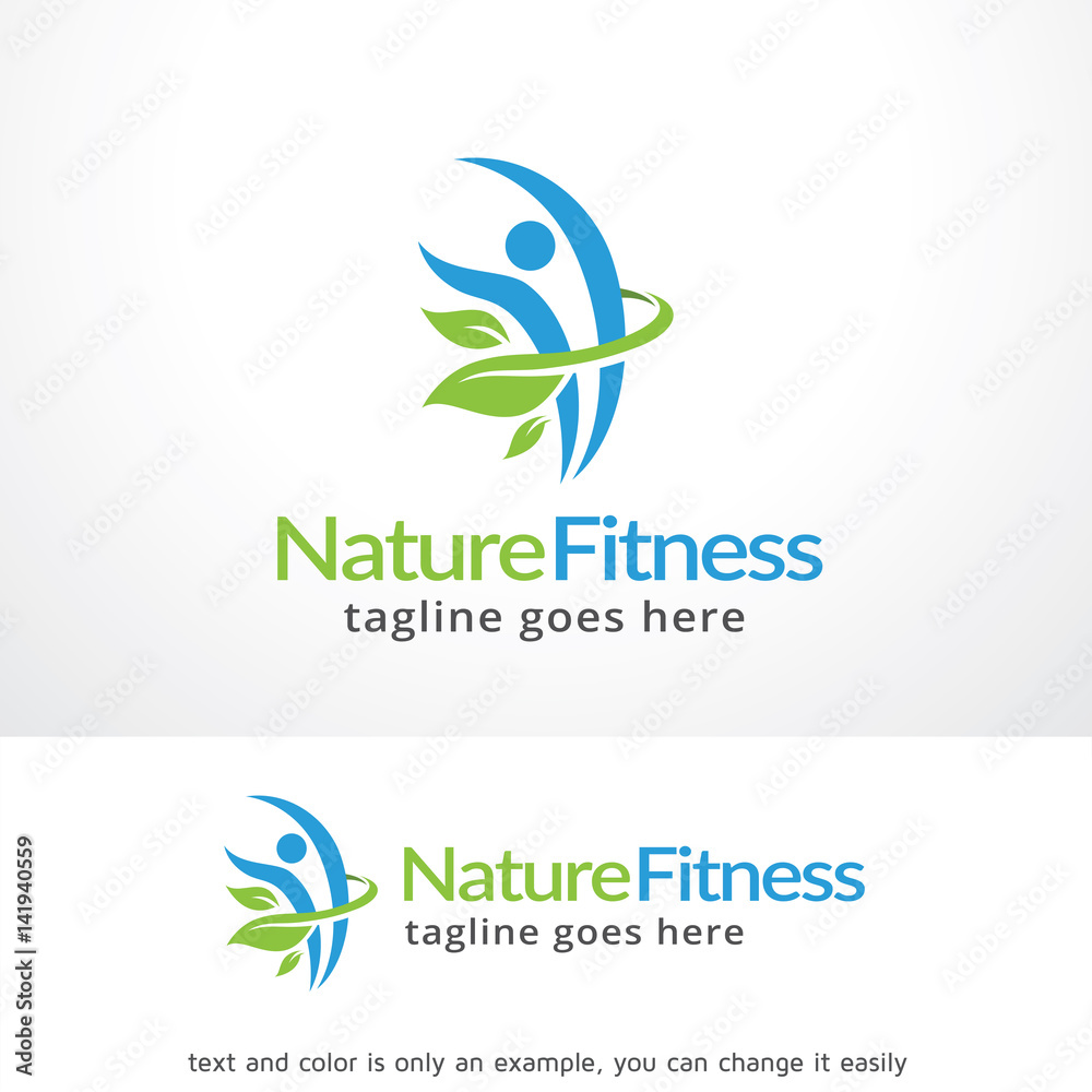 Nture Fitness Logo, People Logo Template Design Vector, Emblem, Design Concept, Creative Symbol, Icon