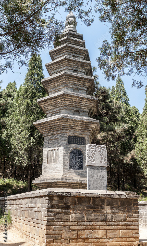 Forest pagodas Talin in the Shaolin Monastery./China, the Shaolin Monastery. Forest pagodas Talin is three hundred meters to the west of the monastery and has about 300 buildings. Forest pagodas Talin in the Shaolin Monastery./China, the Shaolin Monastery. Forest pagodas Talin is three hundred meters to the west of the monastery and has about 300 buildings.