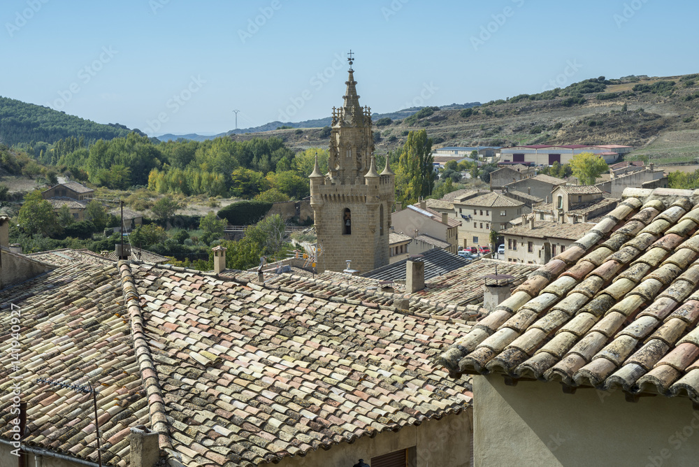 Views of Uncastillo. It is a historic town and municipality in the province of Zaragoza, Aragon, eastern Spain. In 1966 it was declared a Historic-Artistic site. It can be seen Santa Maria Church