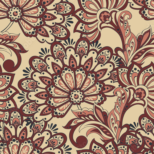 Indian batik floral seawmless pattern