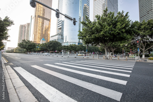 Road with zebra crossing in the city