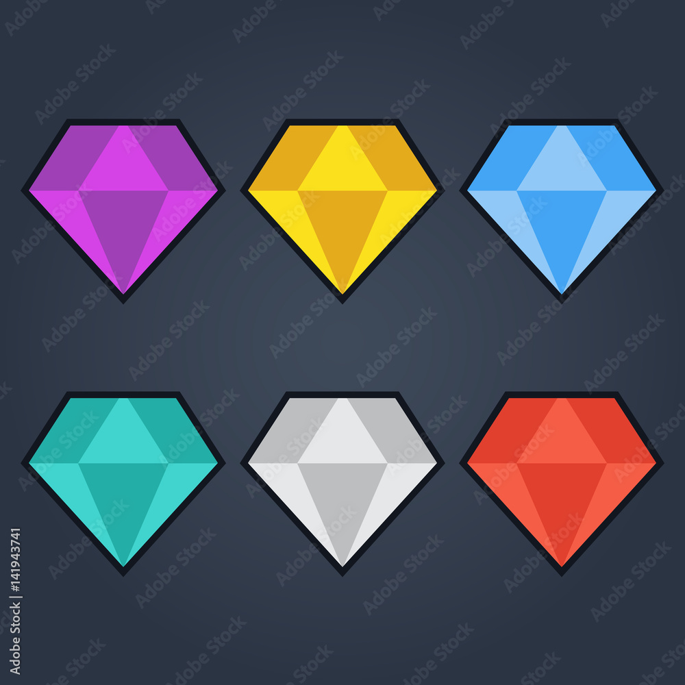 Diamond Vector Illustraion Set Diamond Vector Illustraion Set