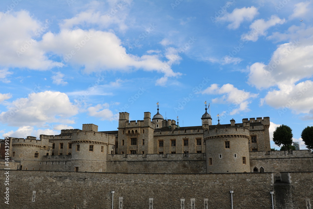 Exterior wall of the Tower of London in London, United Kingdom 