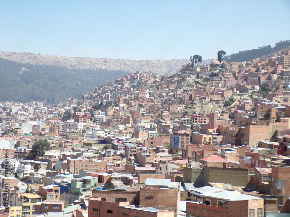 View of the city of la Paz in Bolivia