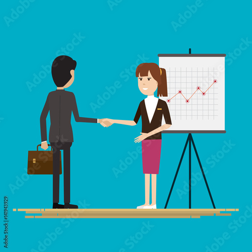 businessmen shaking hands partners, Vector illustration photo