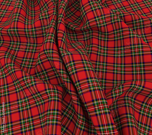 3d bright Scottish tartan plaid fabric cloth