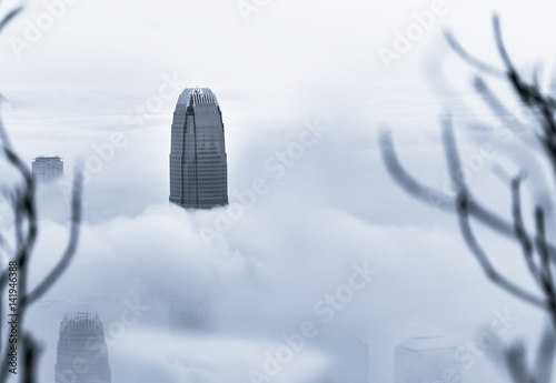 Photography Misty morning view at Hong Kong City