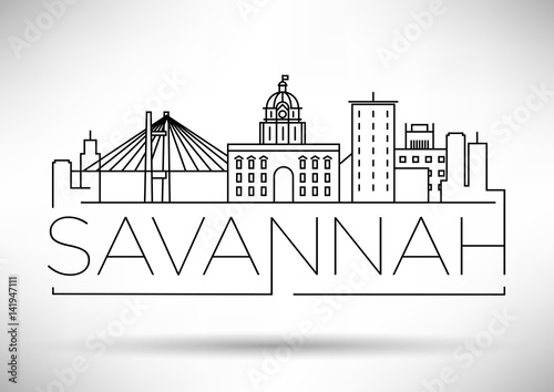 Minimal Savannah Linear City Skyline with Typographic Design