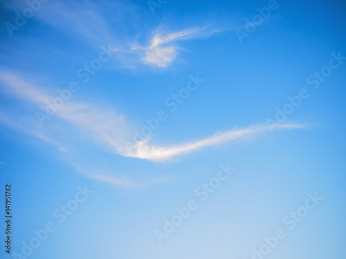 beautiful summer sky  with fluffy cloud on blue