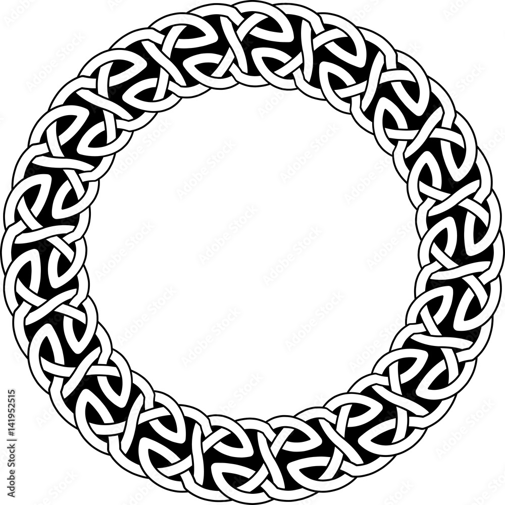 Vecteur Stock Round frame of Celtic pattern. Pattern for Scandinavian