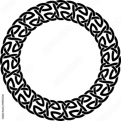 Round frame of Celtic pattern. Pattern for Scandinavian or Celtic ornament. Vector illustration