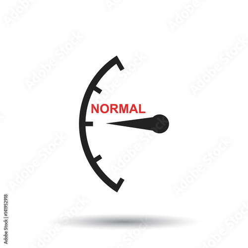 Speedometer, tachometer, fuel normal level icon. Flat vector illustration on white background