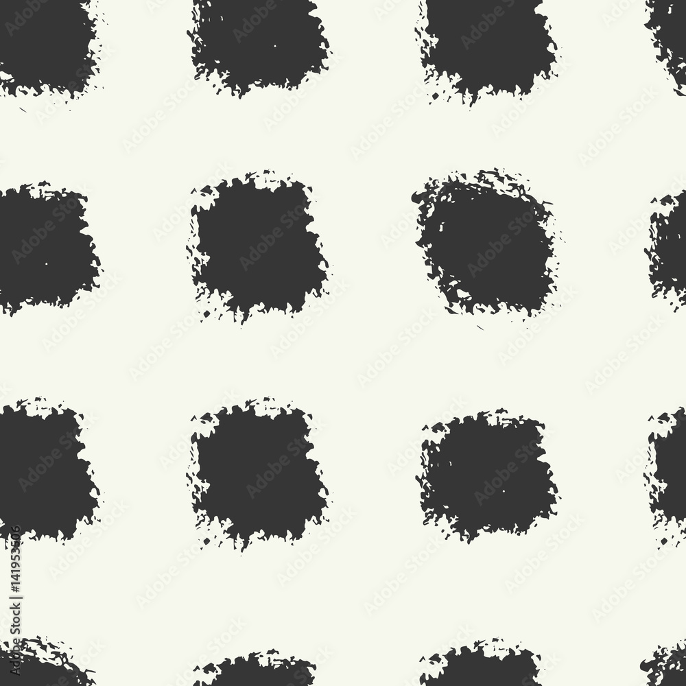 Hand Drawn Seamless Vector Pattern.Fresh and Imperfect Brushstrokes.Hand painted Ink textures