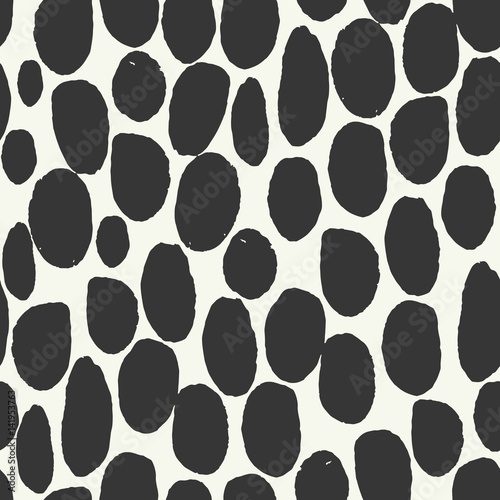 Hand Drawn Seamless Vector Pattern.Fresh and Imperfect Brushstrokes.Hand painted Ink textures