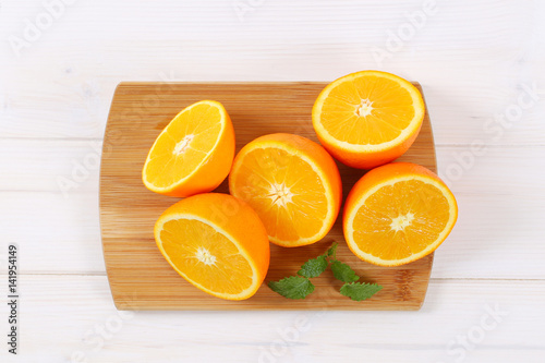 group of halved oranges