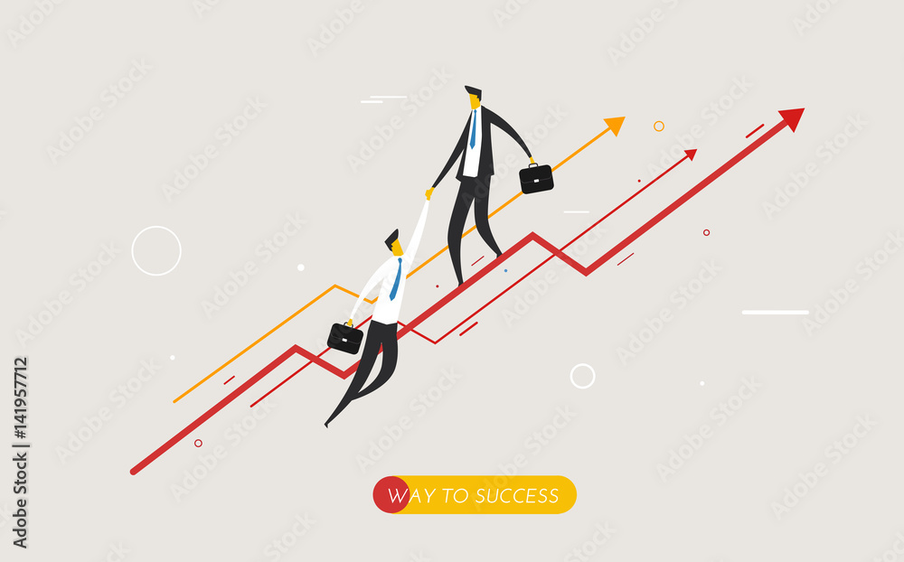 Businessman climbing graph, help. Businessman climbing graph, help.
