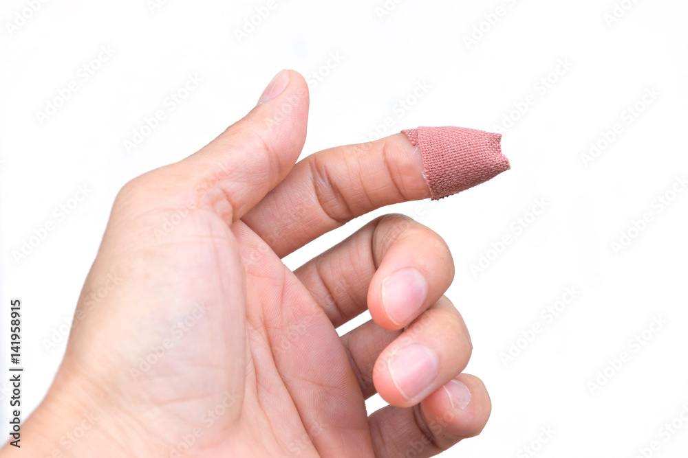 Use a cloth adhesive bandage at the index finger.