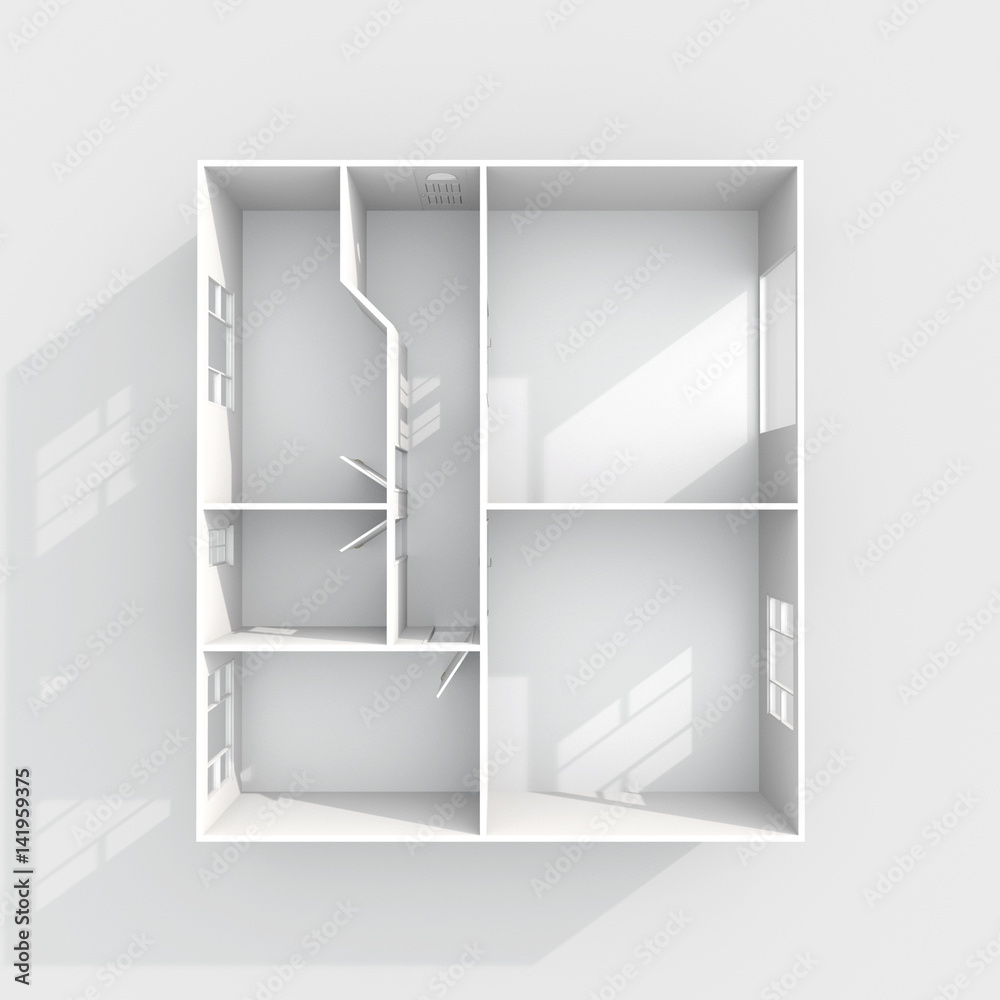 3d rendering of empty home apartment 3d rendering of empty home apartment