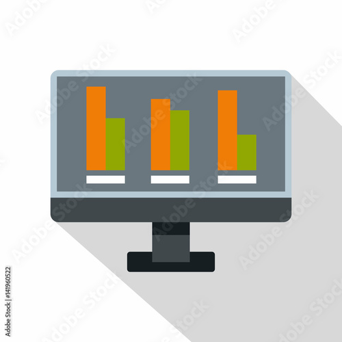Bar graph on the screen of computer icon © ylivdesign