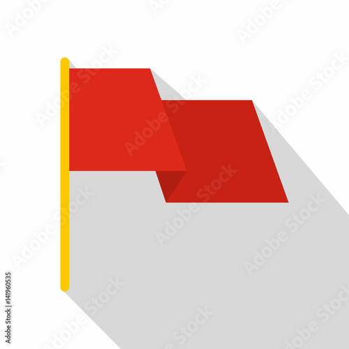 Wallpaper Mural Red flag icon, flat style Torontodigital.ca