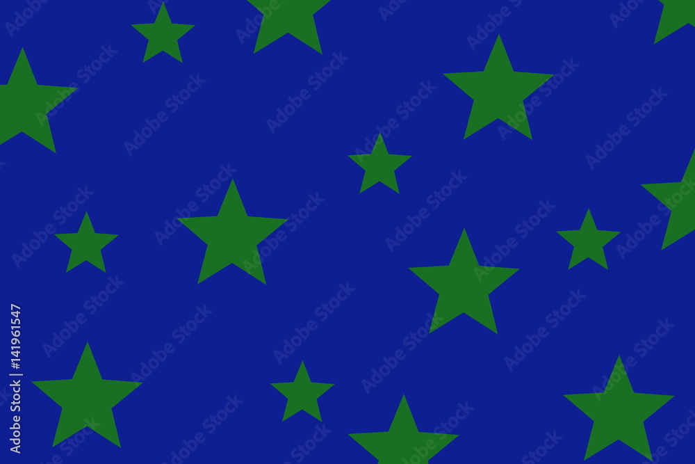 Illustration of dark green stars on a dark blue background Illustration of dark green stars on a dark blue background