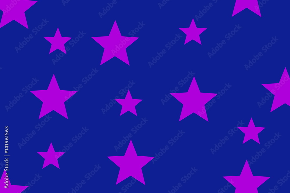 Illustration of purple stars on a dark blue background