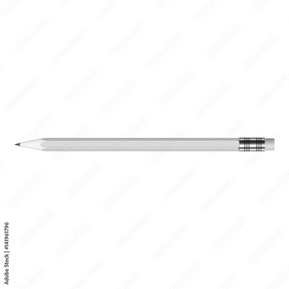 Sharp pencil and eraser mockup, realistic style Sharp pencil and eraser mockup, realistic style