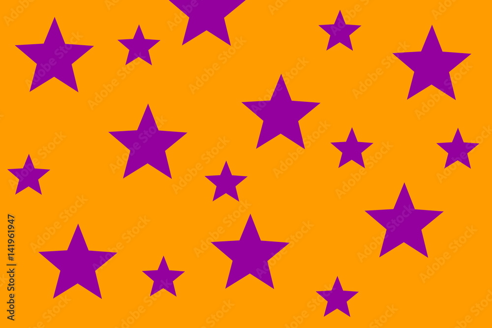 Illustration of purple stars on an orange background Illustration of purple stars on an orange background