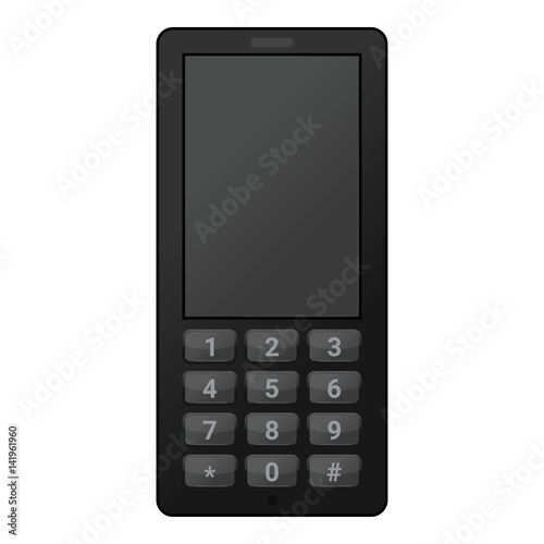 Black mobile phone mockup, realistic style