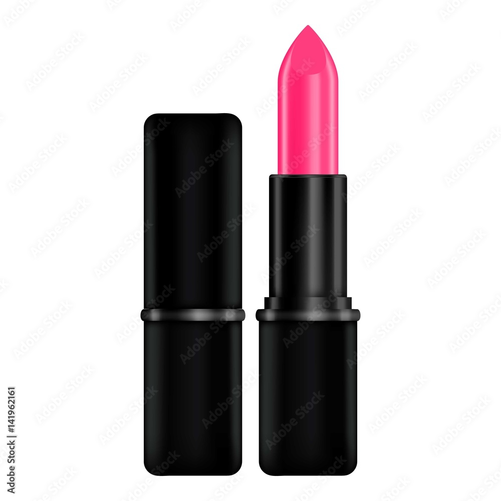 Pink lipstick mockup, realistic style Pink lipstick mockup, realistic style